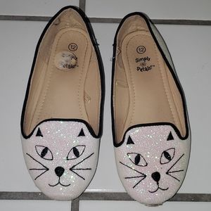 Girls Sparkly Cat Slip On Shoe